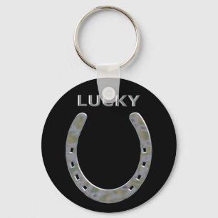 Lucky Horseshoe i Silver Nyckelring