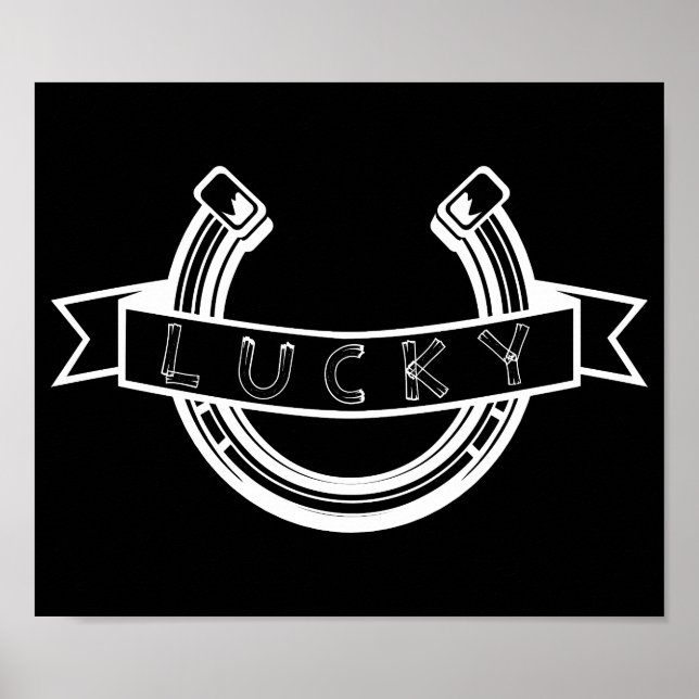 Lucky horseshoe Lycka till Poster (Framsidan)