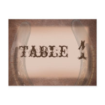 Lucky Horseshoe on Brown Leather Bordsnummer