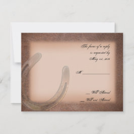 Lucky Horseshoe on Brown Leather Responcard Card OSA Kort