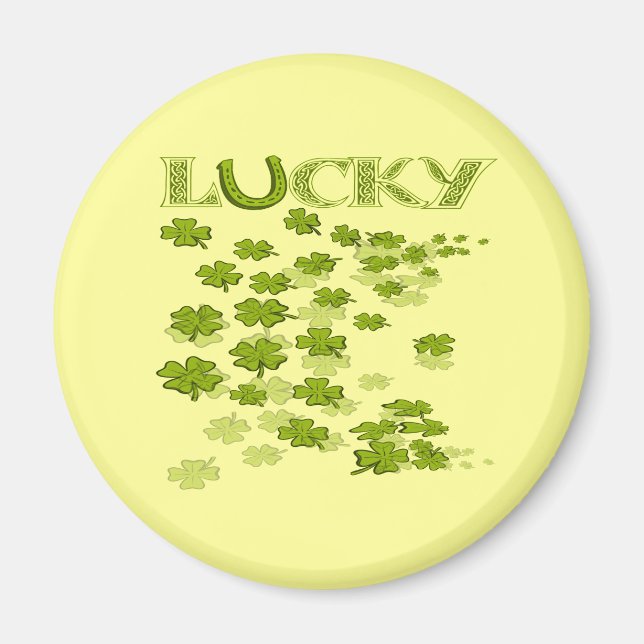 Lucky HorseShoe Shamrocks Magnet (Framsidan)