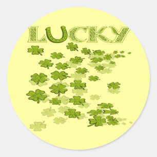 Lucky HorseShoe Shamrocks Runt Klistermärke