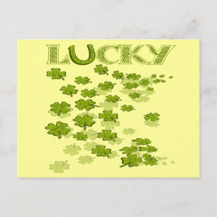 Lucky HorseShoe Shamrocks Vykort
