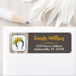 Lucky Horseshoe, Solros Möhippa Adress Returadress Etikett