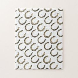 Lucky Horseshoes on White Jigsaw Puzzle Pussel