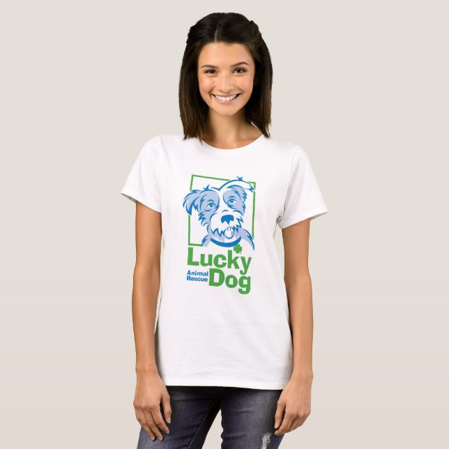 Lucky Hund Basic T-Shirt (Hel framsida)