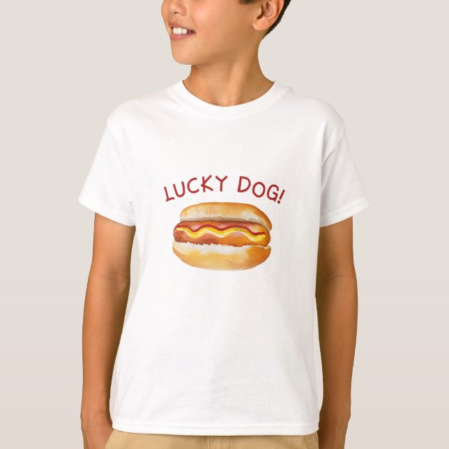 Lucky Hund Birthday Shirt - Hett Hund Thmet BBQ Co T (Framsida)