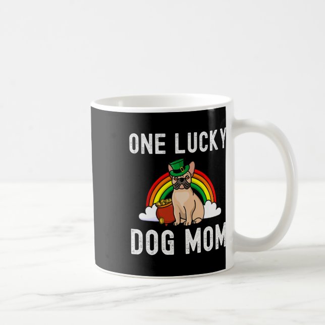 Lucky Hund Fransk Bulldog St patrick's day Rain Kaffemugg (Höger)