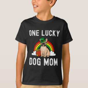 Lucky Hund Fransk Bulldog St patrick's day Rain T Shirt