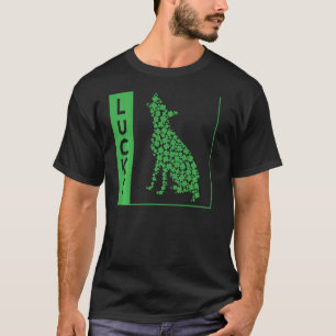 Lucky Hund Irish Klöver St Patrick S Day Grönt Sha T Shirt