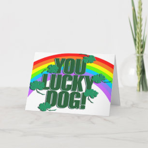 Lucky Hund och Rainbow St. Patrick's Day Kort