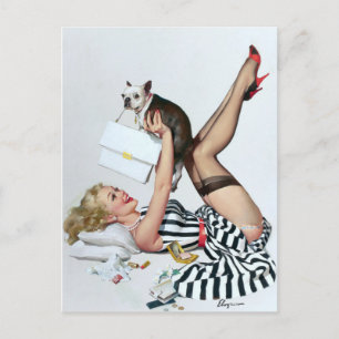 Lucky Hund PIN Up Vykort