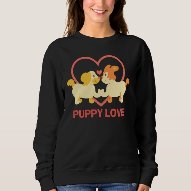 Lucky Hund Rädda djuren Puppy Kärlek Pullover T Shirt (Framsida)