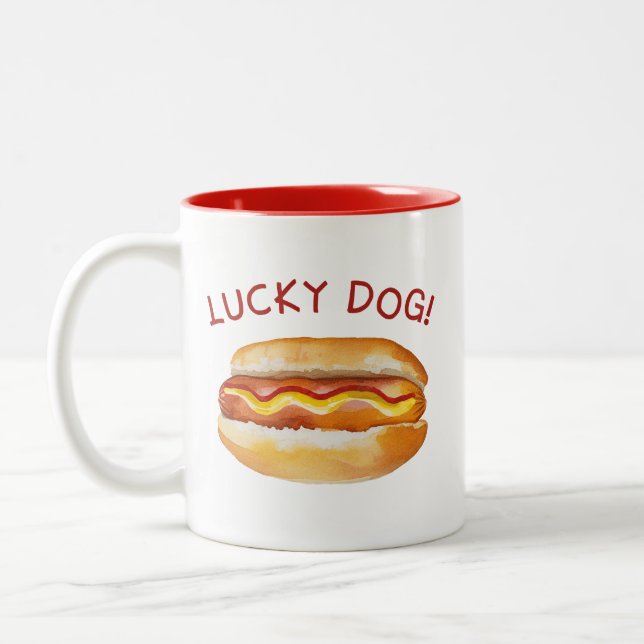 Lucky Hund Sommar Cookout Coffee Mugg - Funny Hett (Vänster)