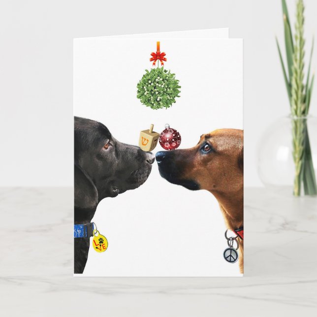 Lucky Hundar Helgdag Card Helgkort (Framsida)