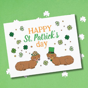 Lucky Hundar St. Patrick's Day Helg Vykort