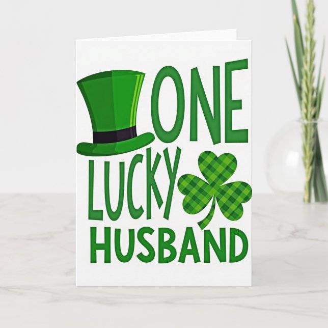 Lucky Husband Green Art Card Kort (Framsida)