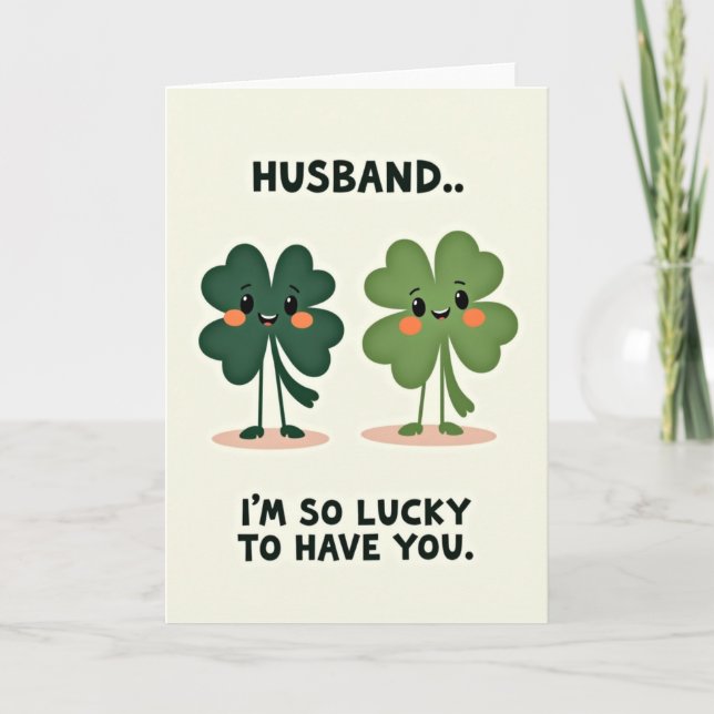 Lucky Husband Kraft Paper Look Card Kort (Framsida)
