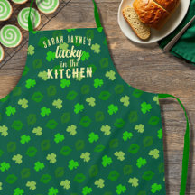 Lucky i Grönt St patrick's day Apron
