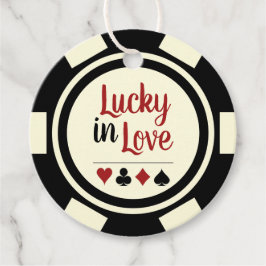 Lucky i Kärlek Black White Vegas Bröllop Gåvor Etiketter