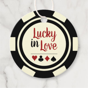 Lucky i Kärlek Black White Vegas Bröllop Gåvor Etiketter