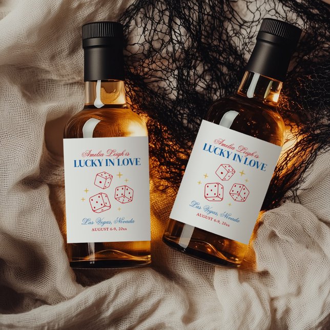 Lucky i Kärlek Casino Bachelorette Helg Spritflaskor Etikett (Skapare uppladdad)