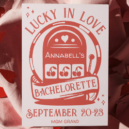 Lucky i Kärlek Casino Hand plockade Vegas Bachelor Inbjudningar