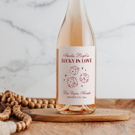 Lucky i Kärlek Cocktails Bachelorette Helg Vinflaska Etikett