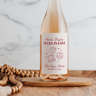 Lucky i Kärlek Cocktails Bachelorette Helg Vinflaska Etikett