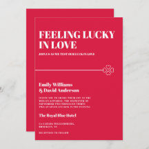 Lucky i Kärlek Crimson Red Minimal Bröllop