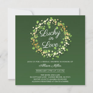 Lucky i Kärlek Golden Shamrocks Möhippa Inbjudningar