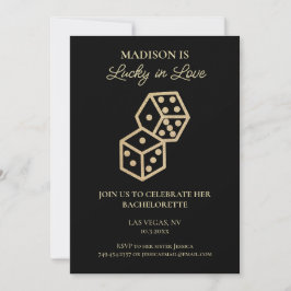 Lucky i Kärlek Guld Dice Casino Bachelorette Party Inbjudningar