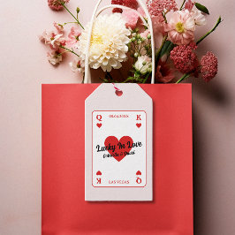 Lucky i Kärlek Hearts Par Shower Favor Presentetikett