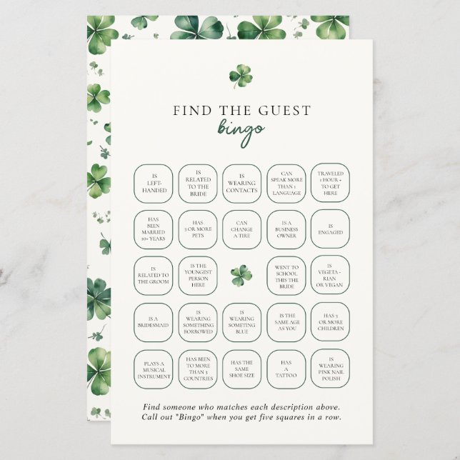 Lucky i Kärlek Hitta gästblocket (Fram/baksida)