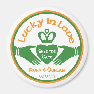 Lucky i Kärlek Irish Bröllop spara datum Magnet