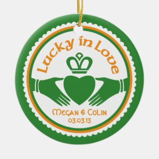 Lucky i Kärlek Irish Claddagh Bröllop-årsdagen Julgransprydnad Keramik