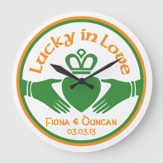 Lucky i Kärlek Irish Claddagh Bröllop-årsdagen Stor Klocka