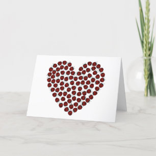 Lucky i Kärlek Ladybird Heart Valentine Day Tack Kort