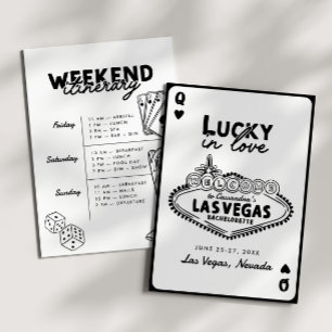 Lucky i Kärlek Las Vegas Girls' Resa Bachelorette Inbjudningar