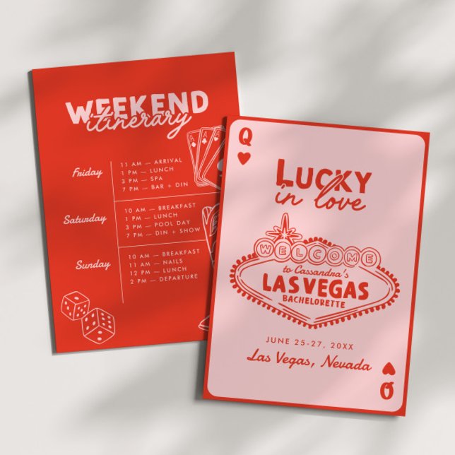 Lucky i Kärlek Las Vegas Girls' Resa Bachelorette Inbjudningar (Skapare uppladdad)