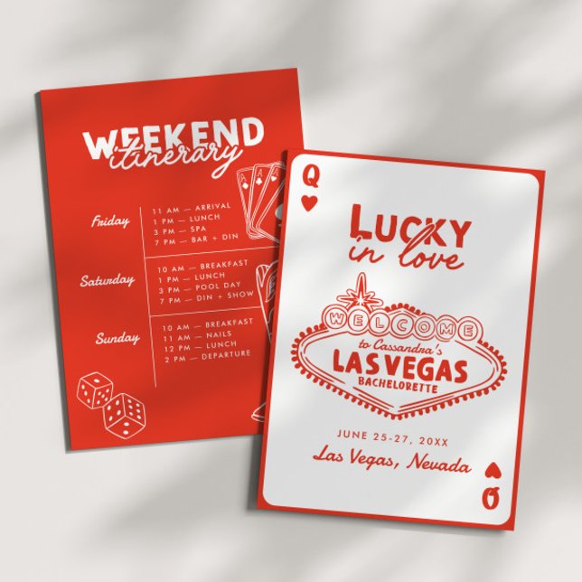 Lucky i Kärlek Las Vegas Girls' Resa Bachelorette Inbjudningar (Skapare uppladdad)