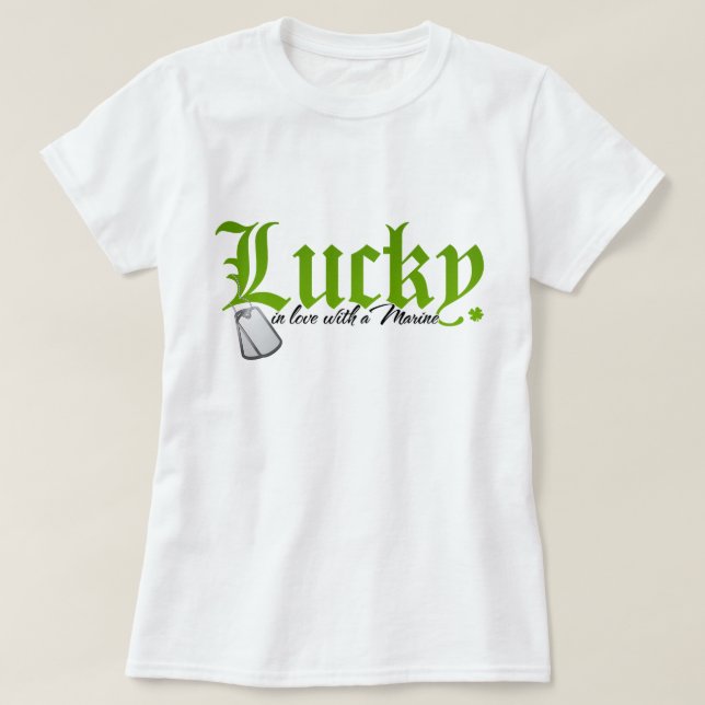Lucky i kärlek med M A R I N E T-shirt (Design framsida)