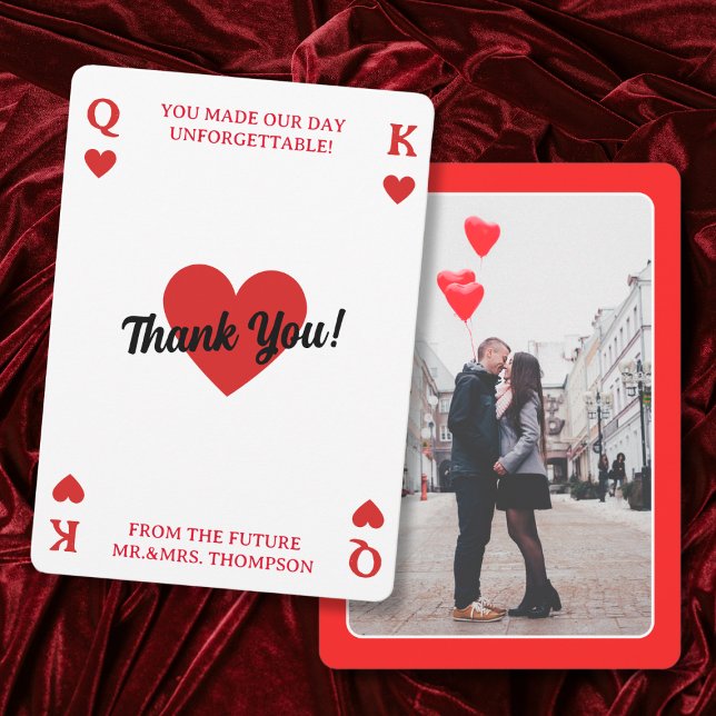 Lucky i Kärlek Par Shower Photo Tack Kort (Lucky In Love Couples Shower Photo Thank You Card)