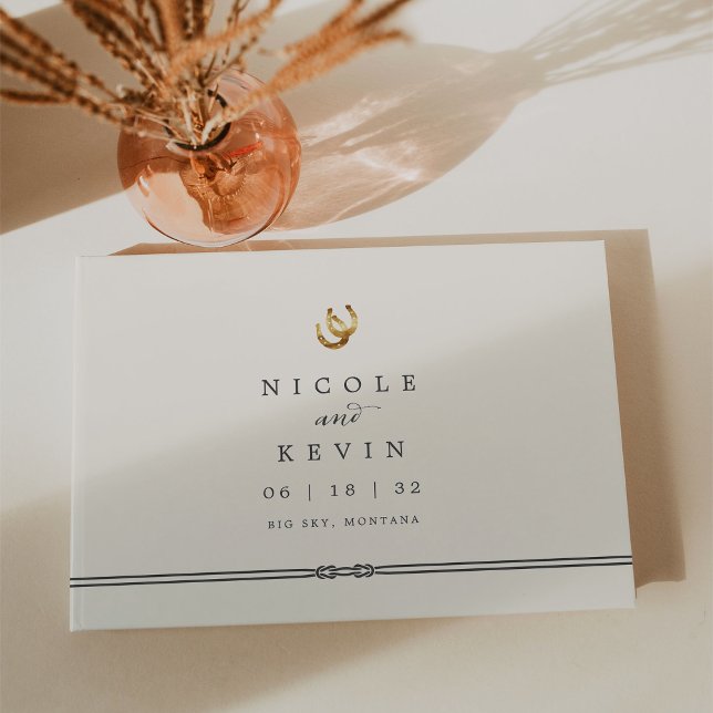 Lucky i Kärlek | Rustic Horseshoes Wedding Favor Gästböcker (Skapare uppladdad)