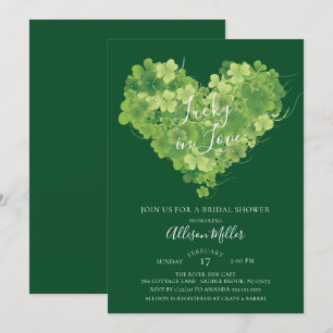 Lucky i Kärlek Shamrock Heart Möhippa Inbjudningar