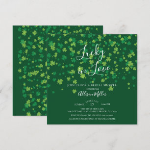 Lucky i Kärlek Shamrock Möhippa Inbjudningar