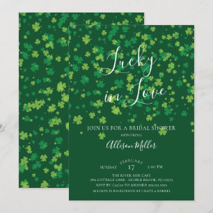 Lucky i Kärlek Shamrock Möhippa Inbjudningar