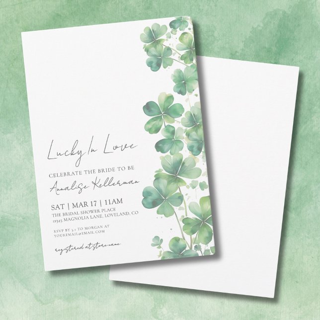 Lucky i Kärlek St. Patrick Day Möhippa Inbjudningar (Lucky In Love St. Patrick's Day Bridal Shower Invitation)