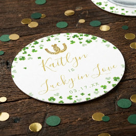 Lucky i Kärlek St. Patrick Day Möhippa Underlägg Papper Rund