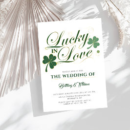 Lucky i Kärlek St Patrick's Modern Bröllop Inbjudningar